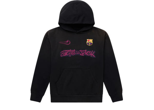 Travis Scott x Nike x FC Barcelona Spray Logo Hoodie Black